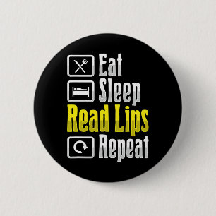 Liplezing ASL Handgebaar Doof Gehoorverlies AWA Ronde Button 5,7 Cm