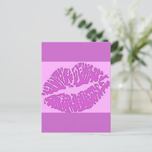 lippen-7571-pink briefkaart (Staand voorkant)