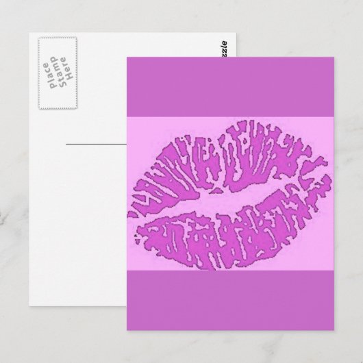 lippen-7571-pink briefkaart (Voorkant / Achterkant)