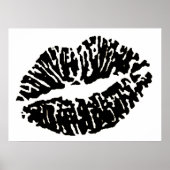 lippen-7571-zwart-wit poster (Voorkant)