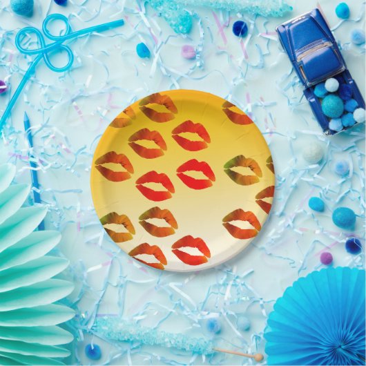 Lippen Aangepast Papier Borden 7 in Papieren Bordje (Feest)