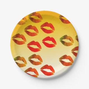 Lippen Aangepast Papier Borden 7 in Papieren Bordje