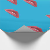 Lippen & Blauwe Achtergrond Cadeaupapier (Hoek)