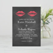 Lippen bruiloft uitnodiging (Staand voorkant)