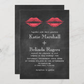 Lippen bruiloft uitnodiging (Voorkant / Achterkant)