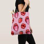 Lippen en Aardbeien Tote Bag (Dichtbij)