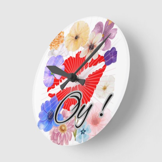 Lippen en bloemen ronde klok (Hoek)