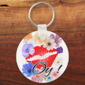 Lippen en bloemen sleutelhanger (Voorkant)