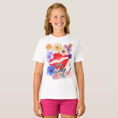 Lippen en bloemen t-shirt (Voorkant volledig)