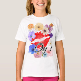 Lippen en bloemen t-shirt