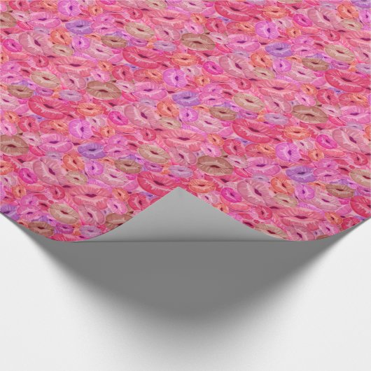 Lippen en kusjes cadeaupapier (Hoek)