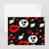 Lippen en liefdespraat briefkaart (Voorkant / Achterkant)