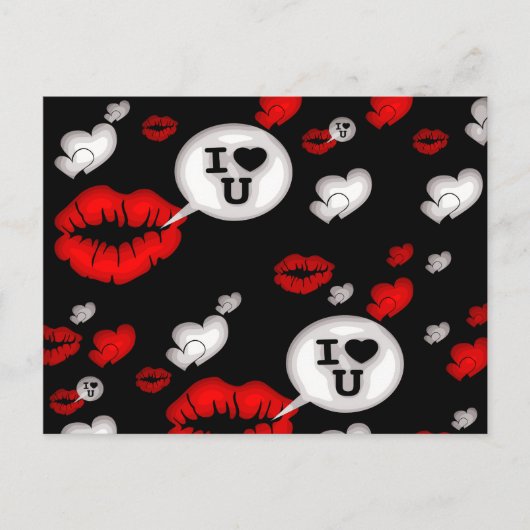 Lippen en liefdespraat briefkaart (Voorkant)