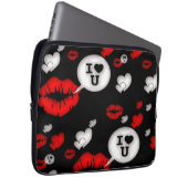 Lippen en liefdespraat laptop sleeve (Voorkant Rechts)