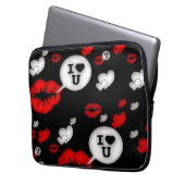 Lippen en liefdespraat laptop sleeve (Voorkant Links)