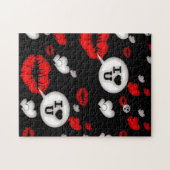 Lippen en liefdespraat legpuzzel (Horizontaal)