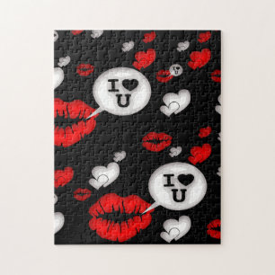 Lippen en liefdespraat legpuzzel