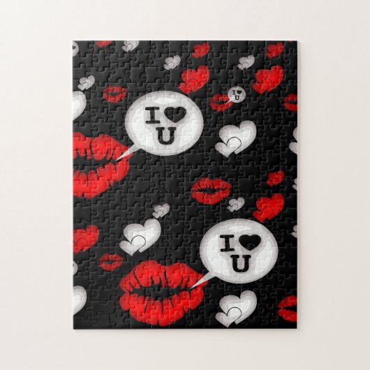 Lippen en liefdespraat legpuzzel (Verticaal)