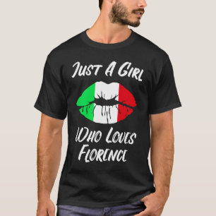 Lippen en mond houden van Italiaanse vlag Florence T-shirt
