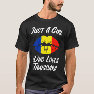 Lippen en mond houden van Roemeense vlag Timisoara T-shirt