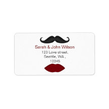 lippen en snor-label voor retouradres