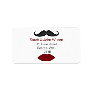 lippen en snor-label voor retouradres etiket