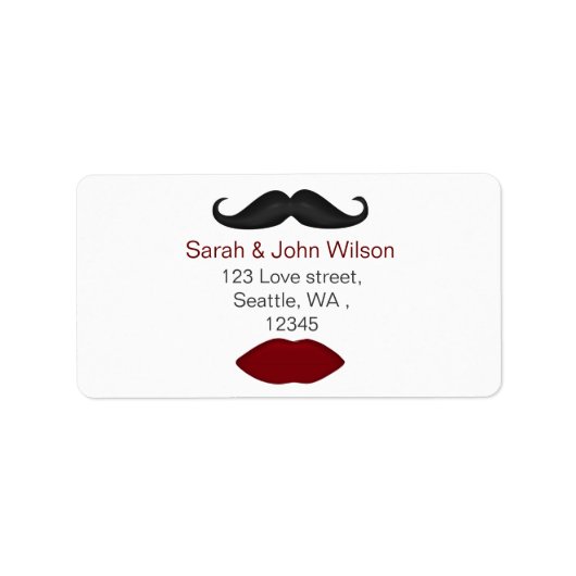 lippen en snor-label voor retouradres etiket (Voorkant)