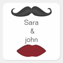 lippen en snor mod bruiloft envelop afdichting