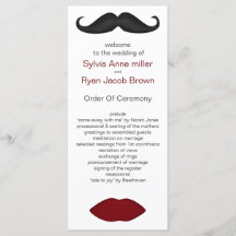 Lippen en snor mod bruiloft programma