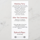 Lippen en snor mod bruiloft programma programmakaart (Achterkant)