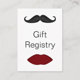 lippen en snor mod Gift register Kaarten