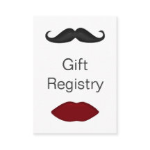 lippen en snor mod Gift register Kaarten