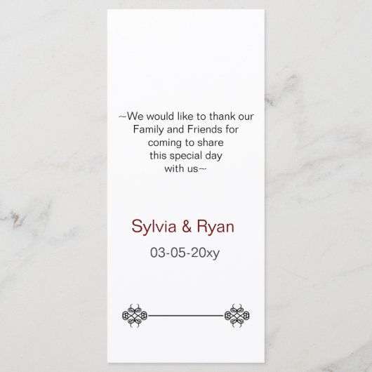 Lippen en snor Mod Huwelijksmenu Menu (Achterkant)