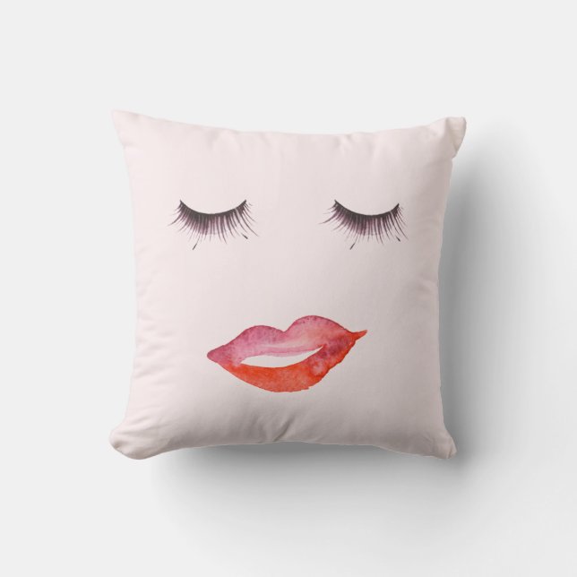 Lippen en Wimpers Kussen (Voorkant)