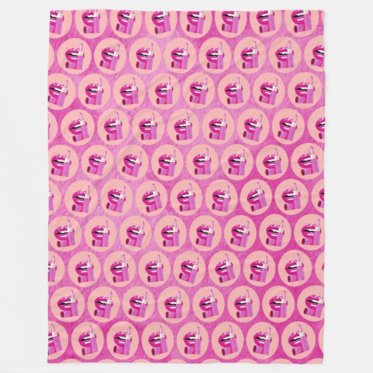 Lippen Fleece Deken (Voorkant)