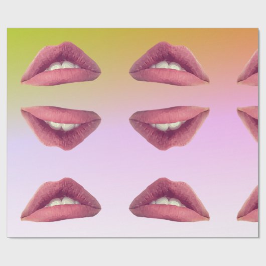 Lippen Glanzend inpakpapier, 30 in x 6 ft Cadeaupapier (Vlak)