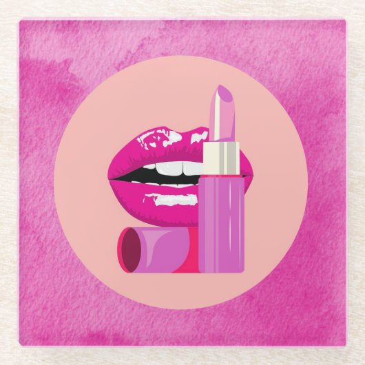 Lippen Glazen Onderzetter (Voorkant)