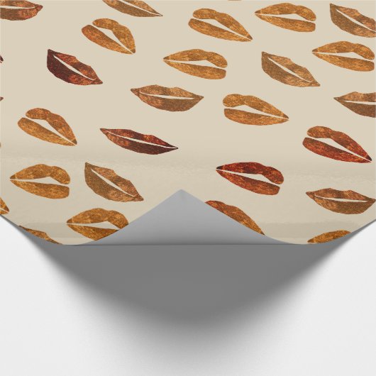 Lippen Gouden folie Wrapping Papier (Hoek)