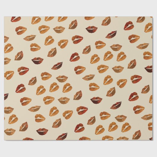 Lippen Gouden folie Wrapping Papier (Vlak)