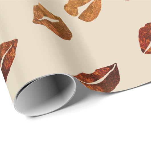 Lippen Gouden folie Wrapping Papier (Rol Hoek)