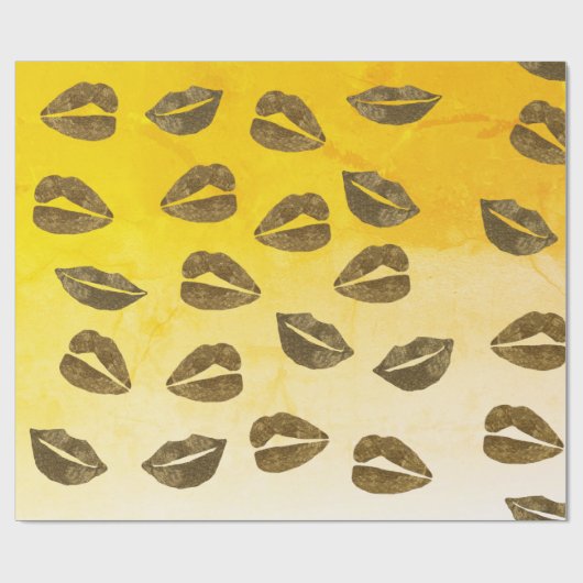 Lippen Gouden folie Wrapping Papier (Vlak)