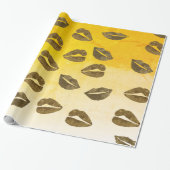 Lippen Gouden folie Wrapping Papier (Uitgerold)