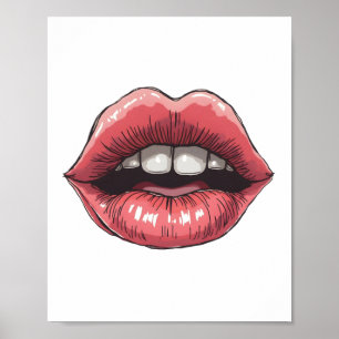 Lippen handgetekend poster
