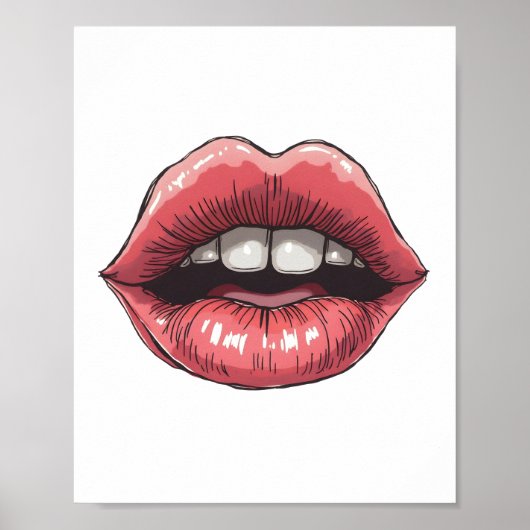 Lippen handgetekend poster (Voorkant)