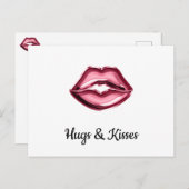 Lippen hart al mijn liefde briefkaart (Voorkant / Achterkant)