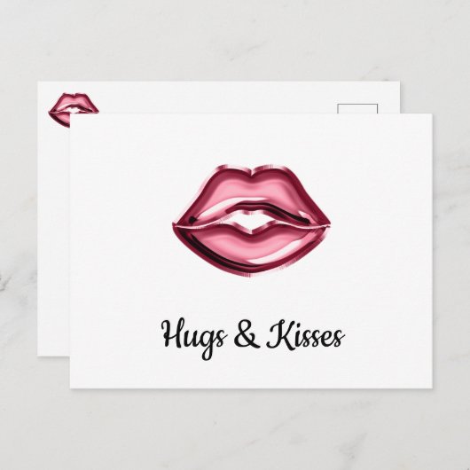 Lippen hart al mijn liefde briefkaart (Voorkant / Achterkant)