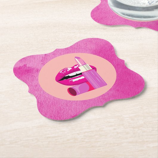 Lippen Kartonnen Onderzetters (Gekanteld)