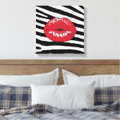 Lippen kus beauty glamour mode trendy zebra canvas afdruk (Insitu (Slaapkamer))