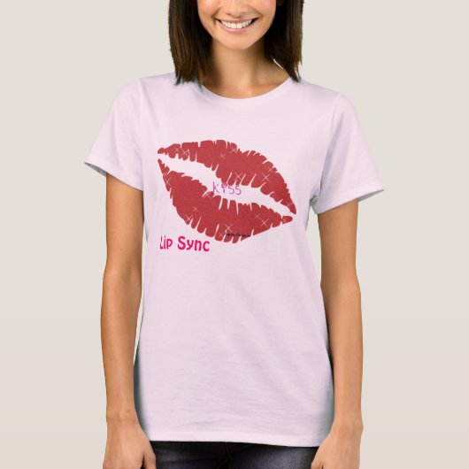 lippen, kus woord, lip Sync T-shirt (Voorkant)