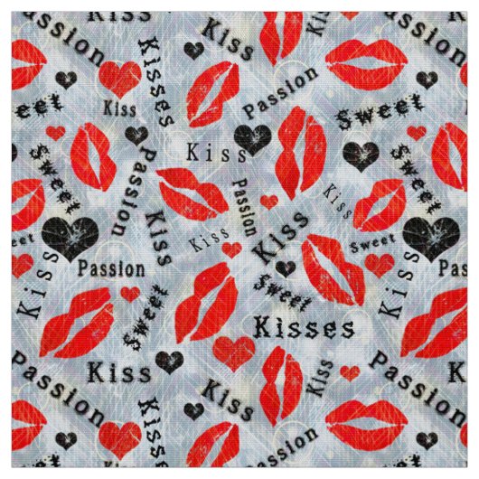 Lippen, lippenstift afdrukken, kus. stof (Swatch)